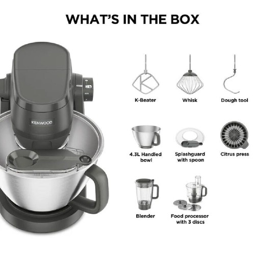 FOOD PROCESSOR  KHC30.050GY MULTI TASKER ΜΑΥΡΗ/ INOX 1000W 4.3LT ΜΕ  ΜΠΛΕΝΤΕΡ